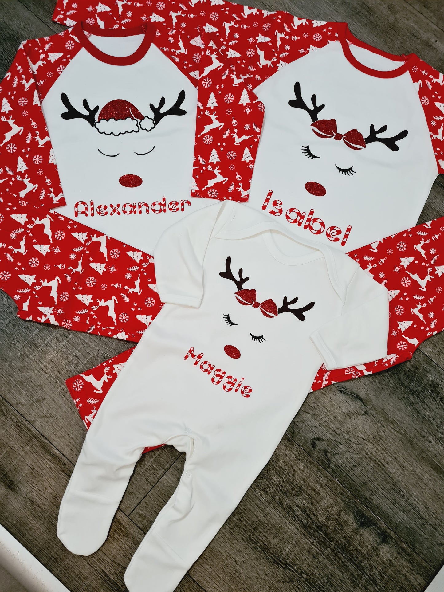 Red family reindeer pjs
