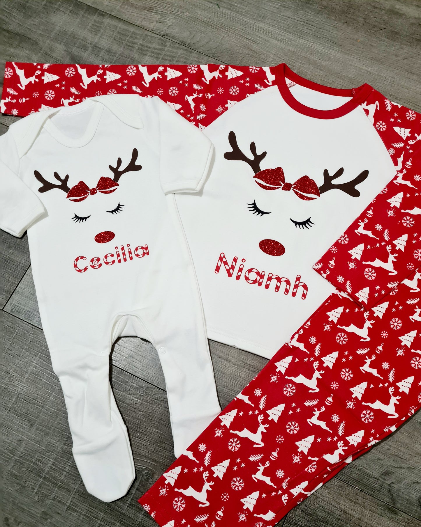 Red family reindeer pjs