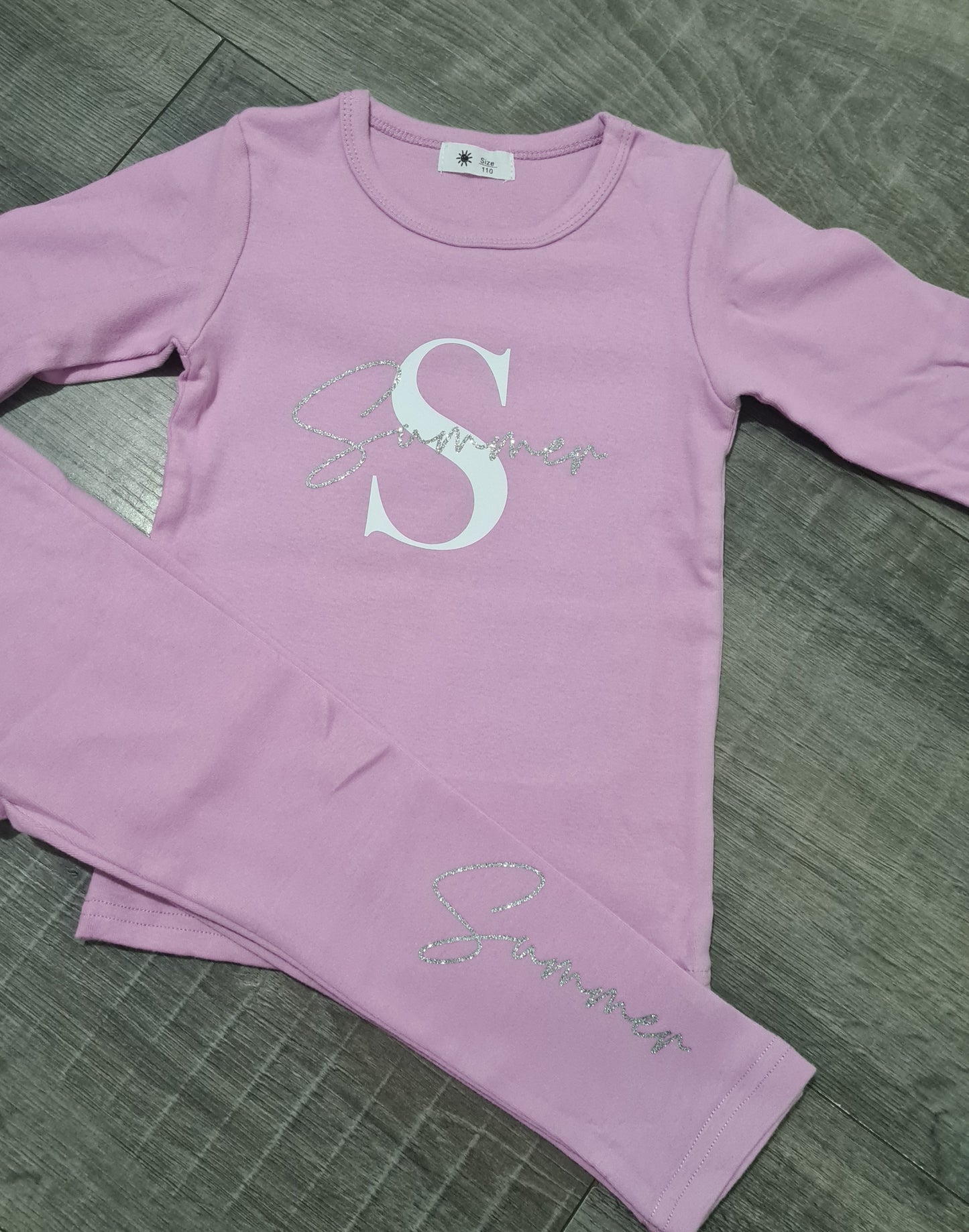 Personalised lilac legging set