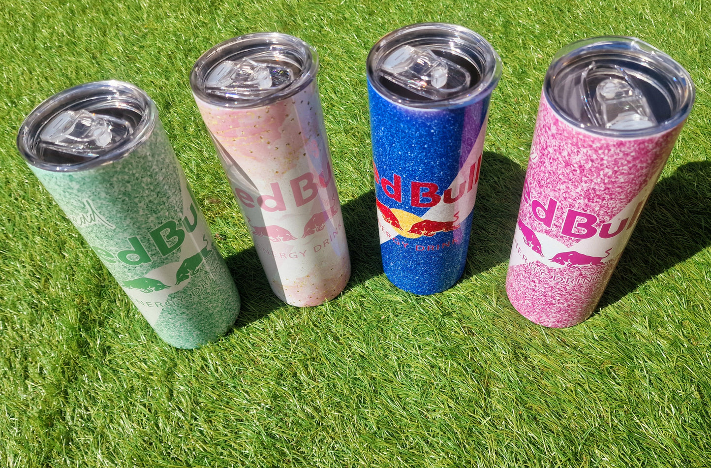 Personalised red bull stainless steel tumbler