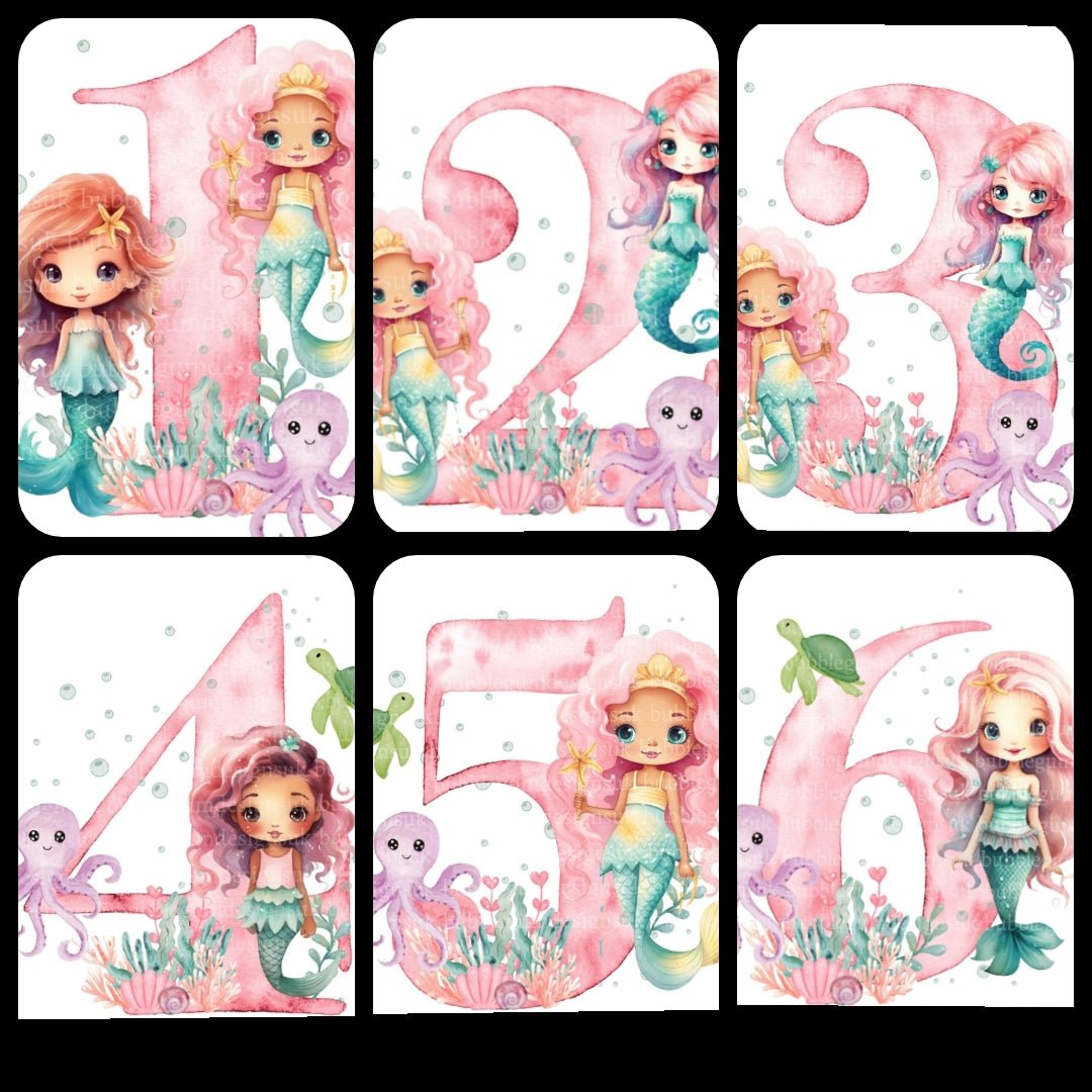Personalised Pink cloud mermaid birthday pyjamas