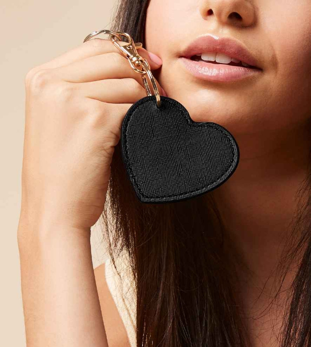 Personalised heart PU keyring