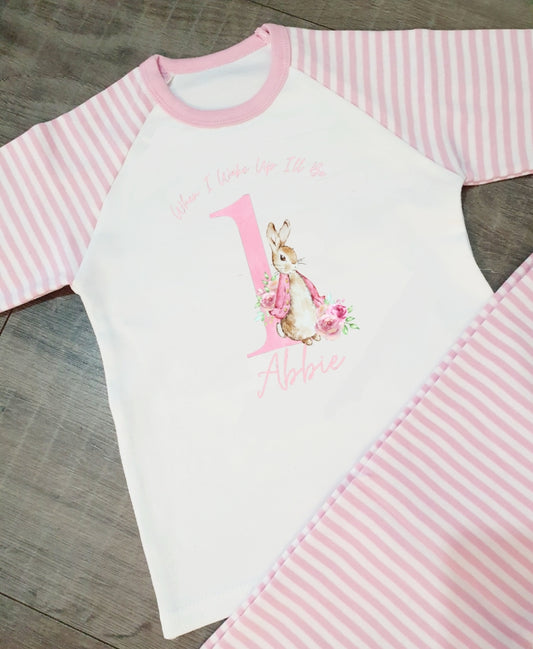 Personalised birthday pjs flopsy bunny style