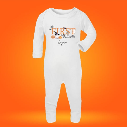 Personalised halloween romper baby sleepsuit