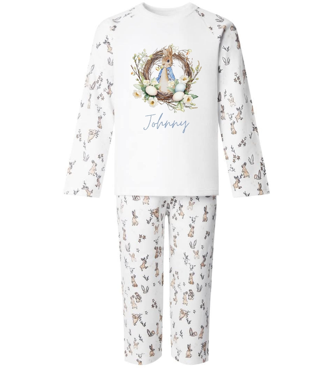 Personalised bunny easter pyjamas