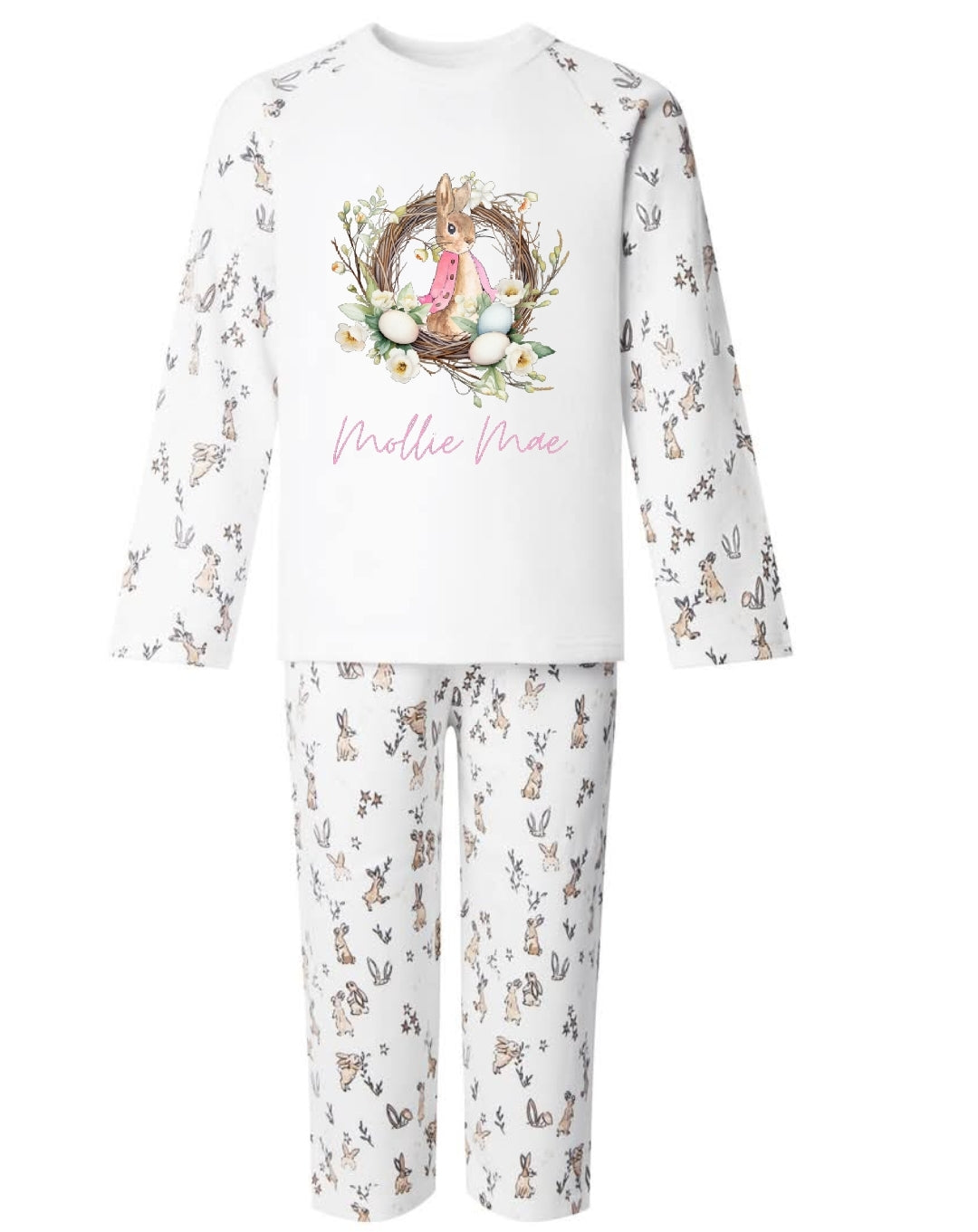 Personalised bunny easter pyjamas