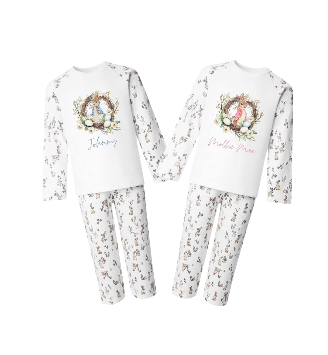 Personalised bunny easter pyjamas