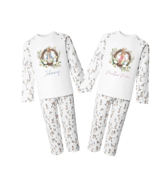 Personalised bunny easter pyjamas