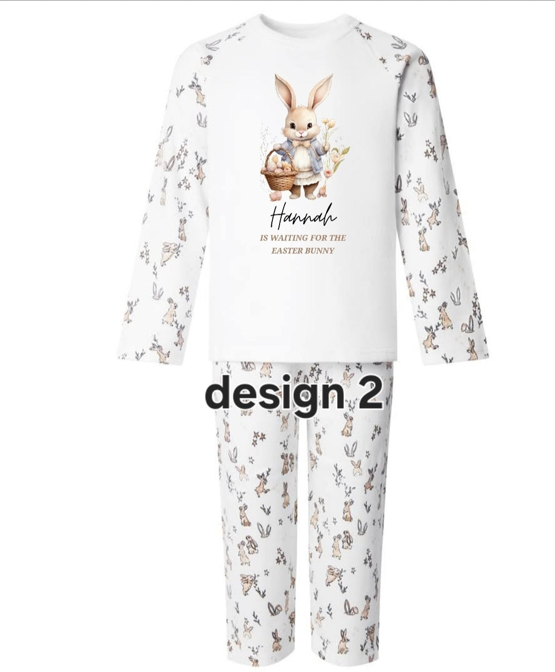 Personalised rabbit easter pyjamas