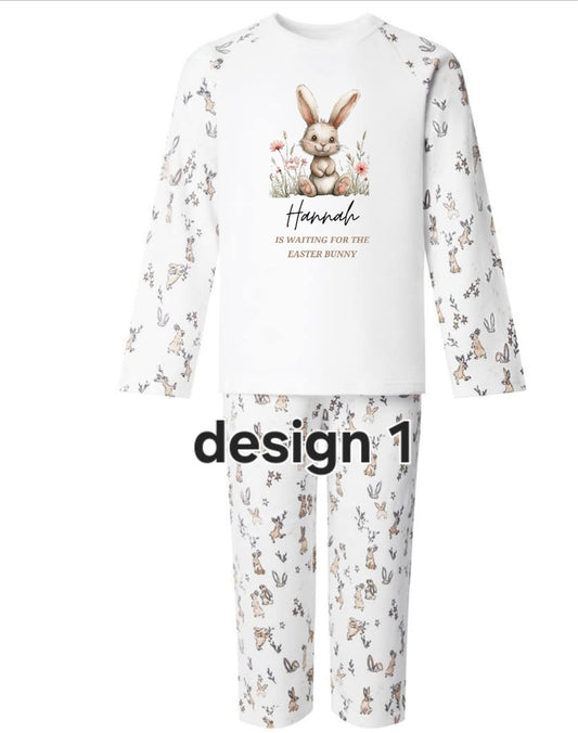 Personalised rabbit easter pyjamas
