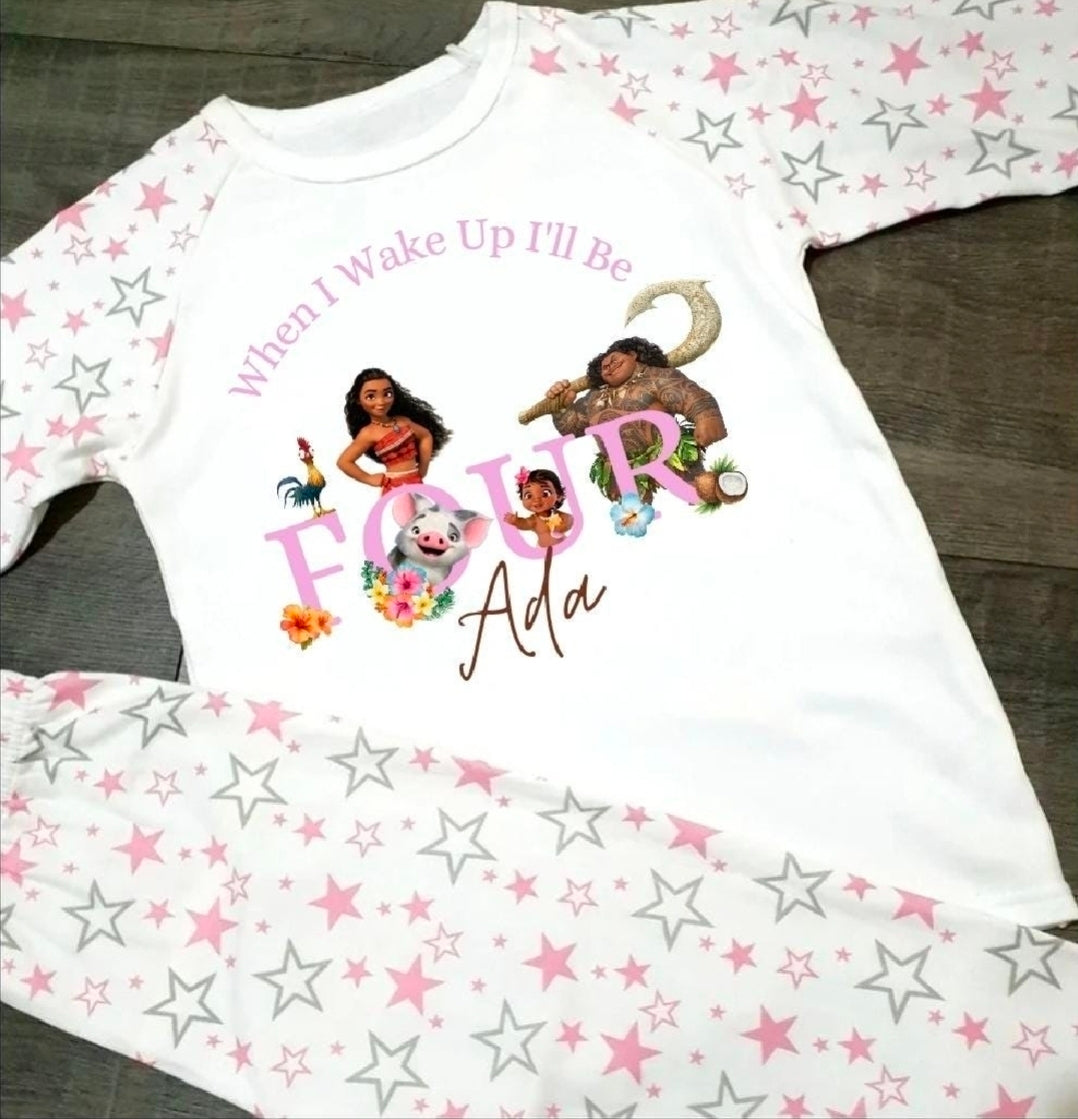 Personalised moana birthday pyjamas