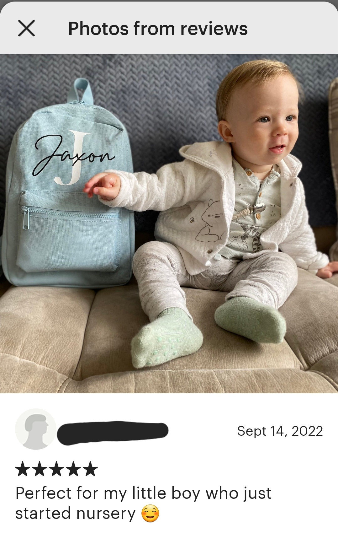 Personalised childrens mini backpack