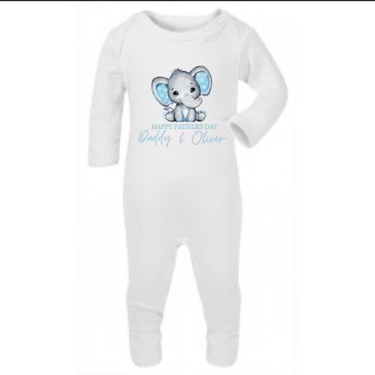 Baby presonalised fathers day sleepsuit romper