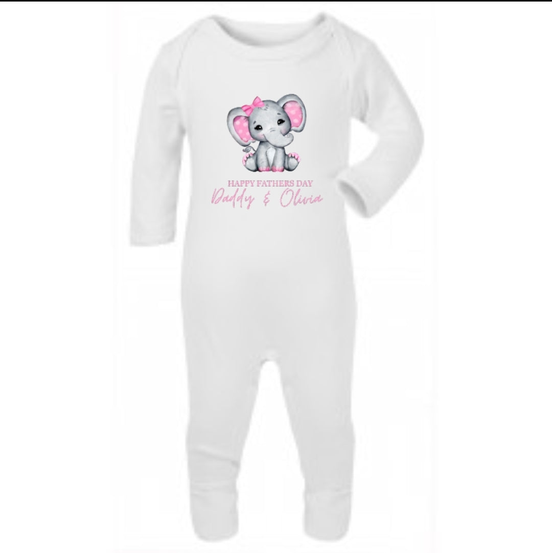 Baby presonalised fathers day sleepsuit romper