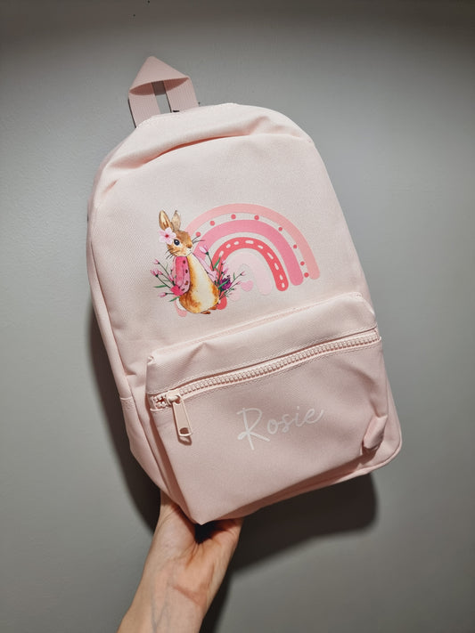 Personalised childrens mini backpack flopsy rabbit