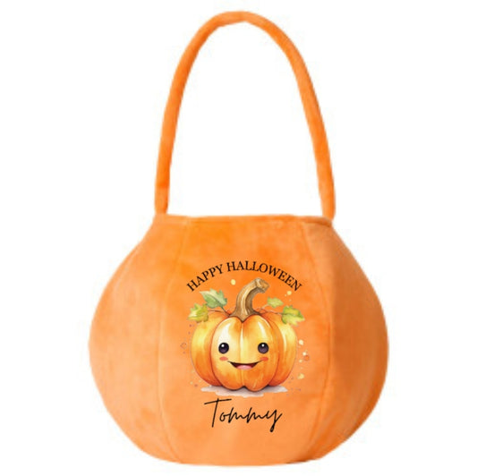 Halloween pumpkin basket personalised