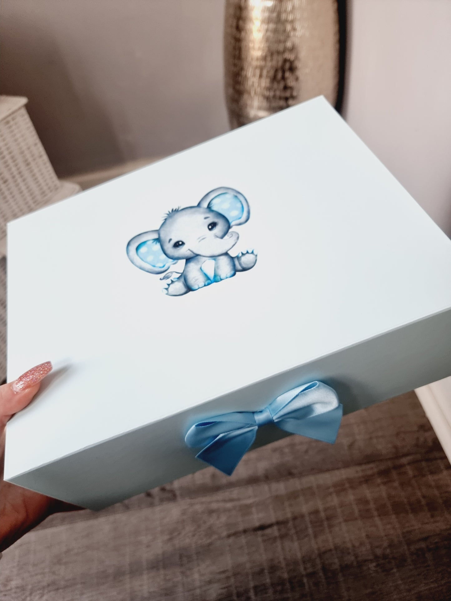 Personalised baby elephant with birth details