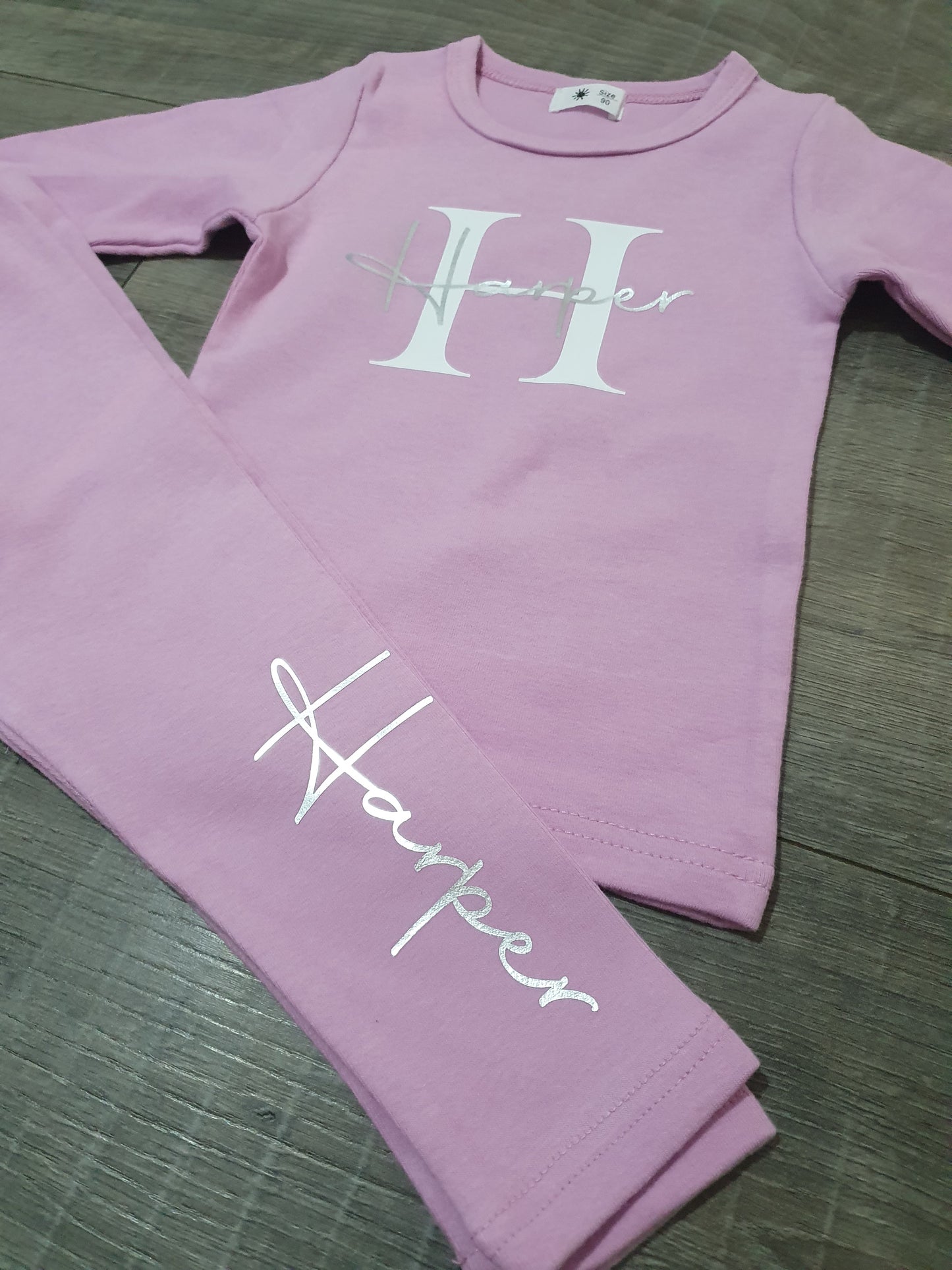 Personalised lilac legging set