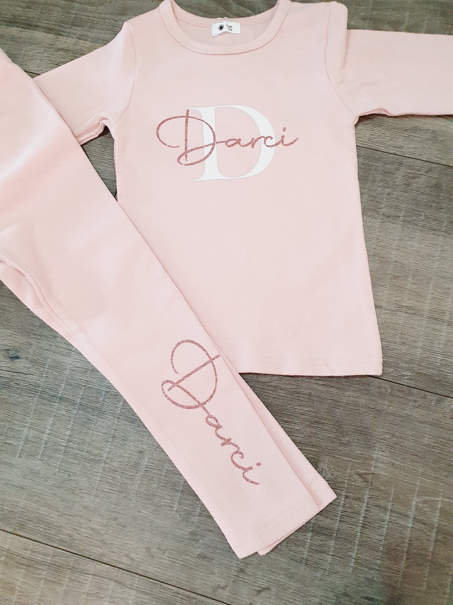 Personalised Blush pink soft legging set