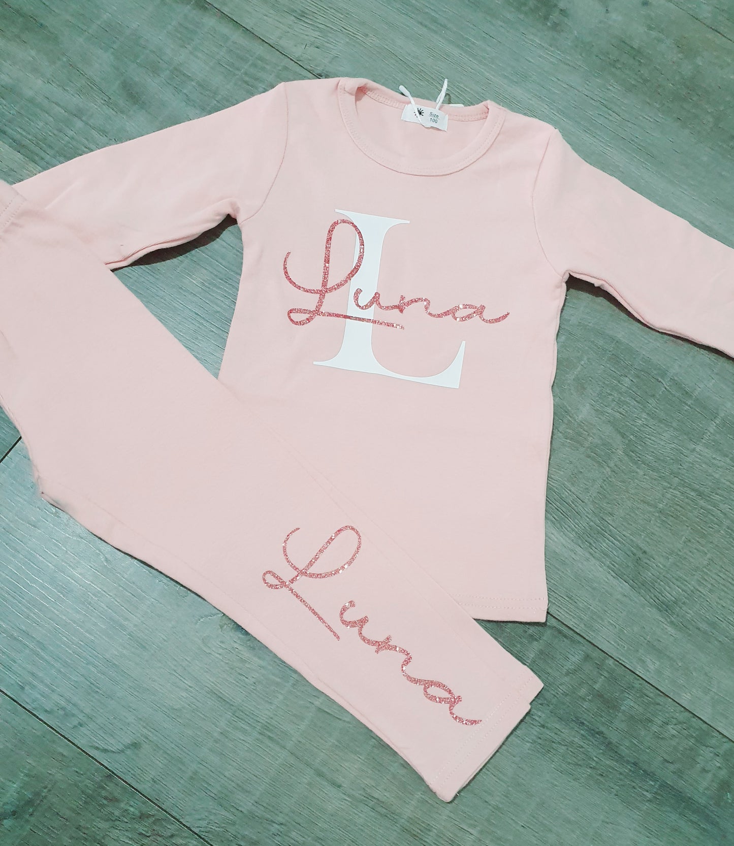 Personalised Blush pink soft legging set