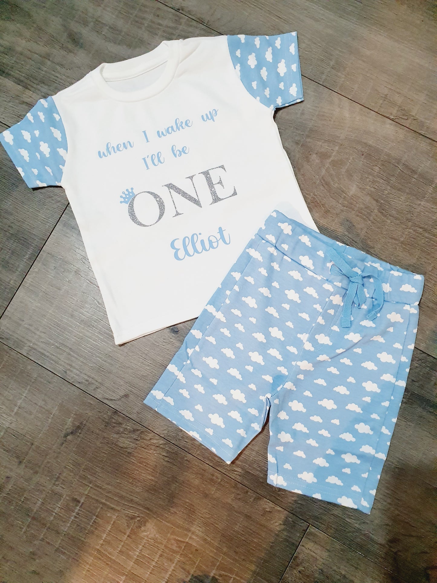 Personalised Blue cloud birthday pyjamas