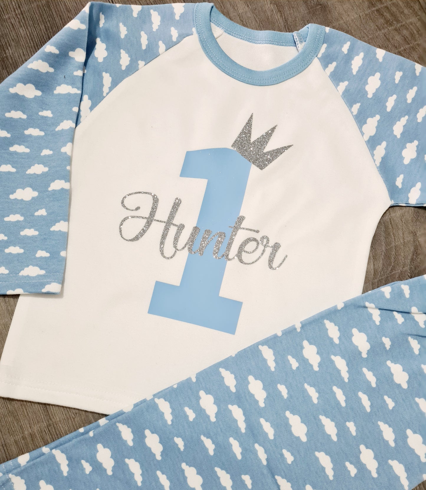Personalised cloud birthday pyjamas