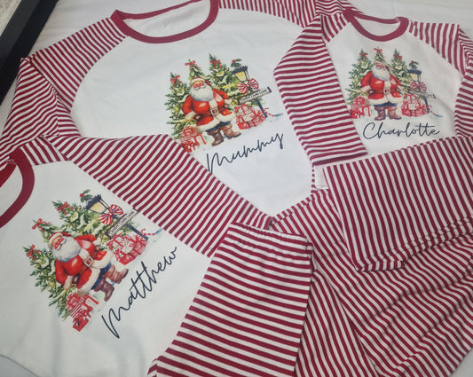 Personalised family santa pjs