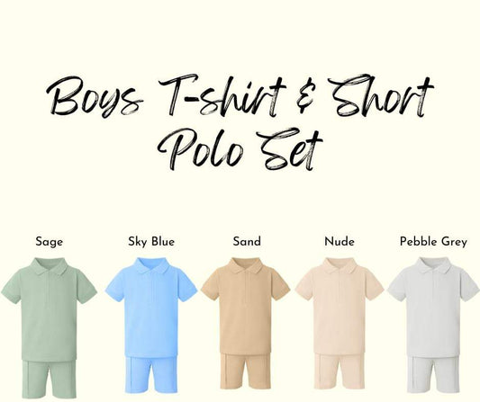 Personalised half zip polo short set