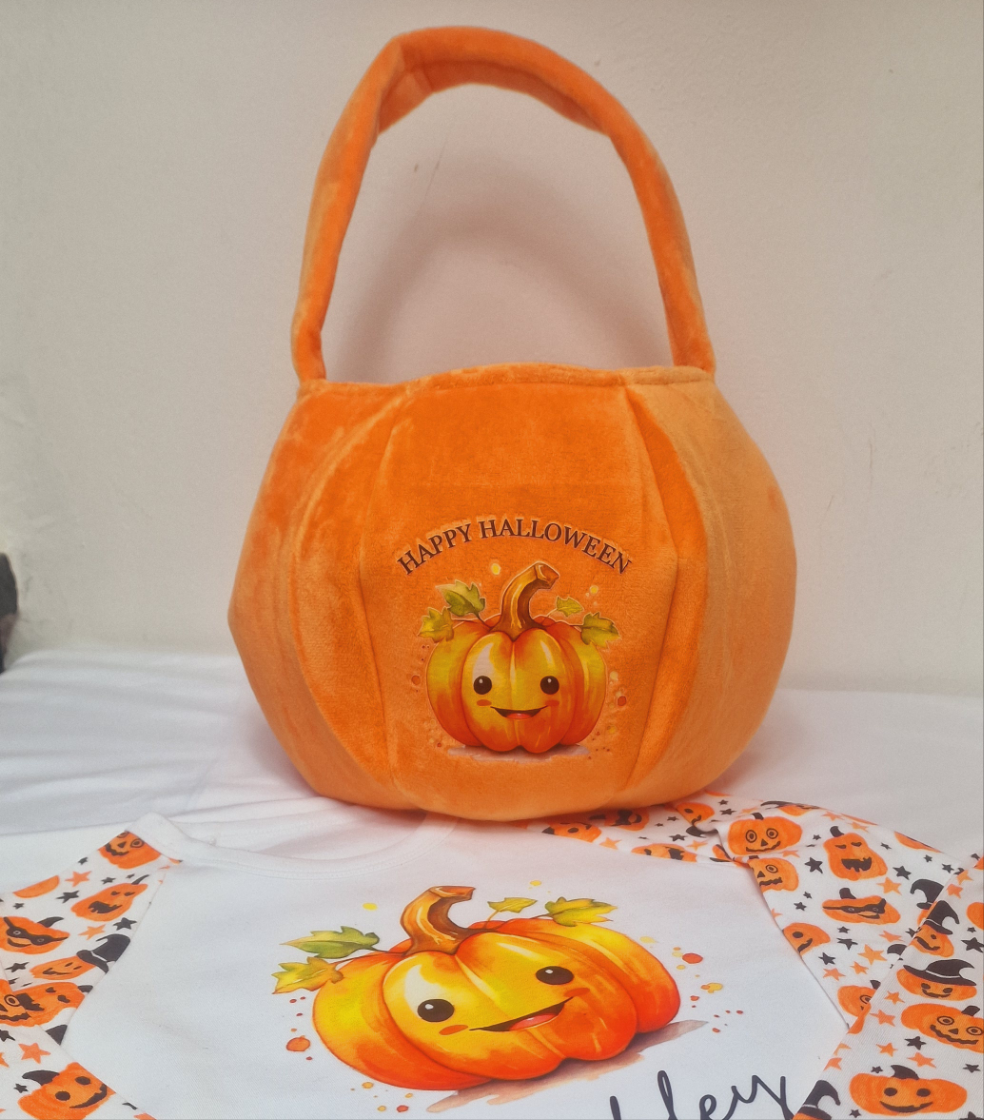 Halloween pumpkin basket personalised
