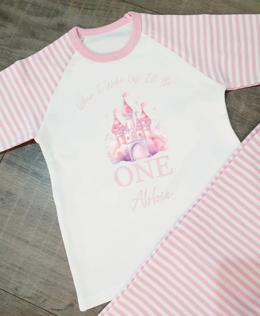 Personalised birthday pjs princess castle style