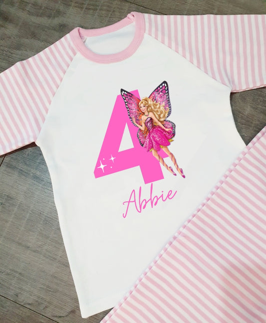 Personalised birthday pjs barbie style