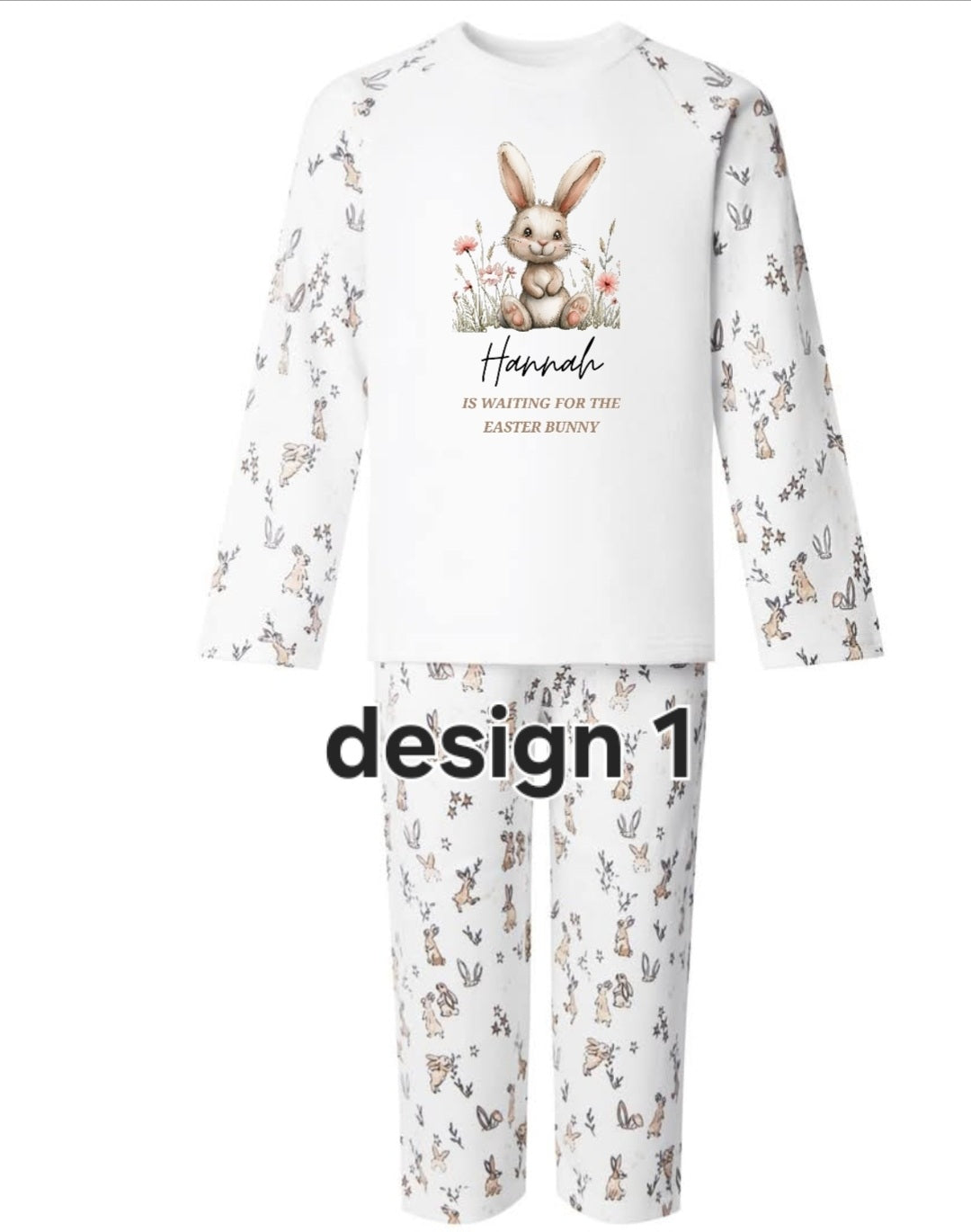 Personalised rabbit easter pyjamas