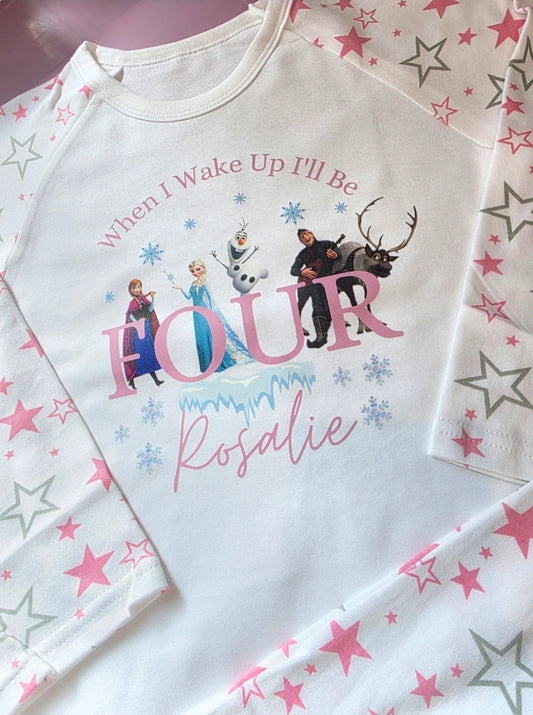 Personalised frozen birthday pyjamas