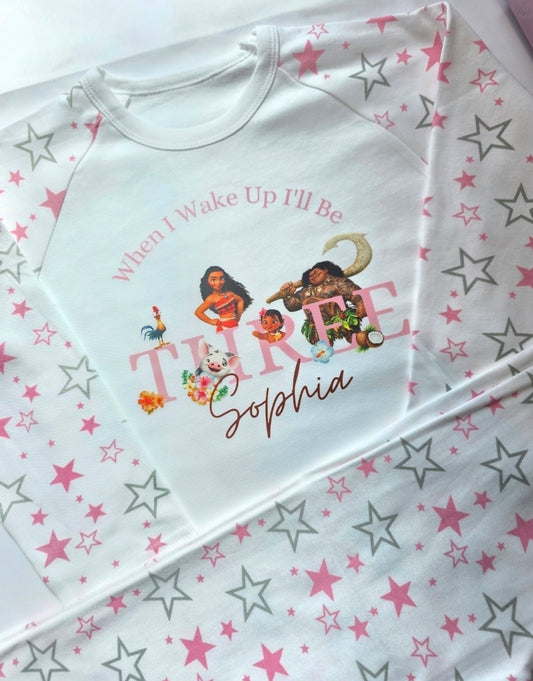Personalised moana birthday pyjamas