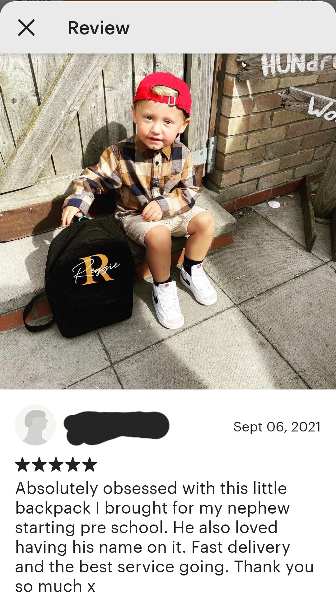 Personalised childrens mini backpack