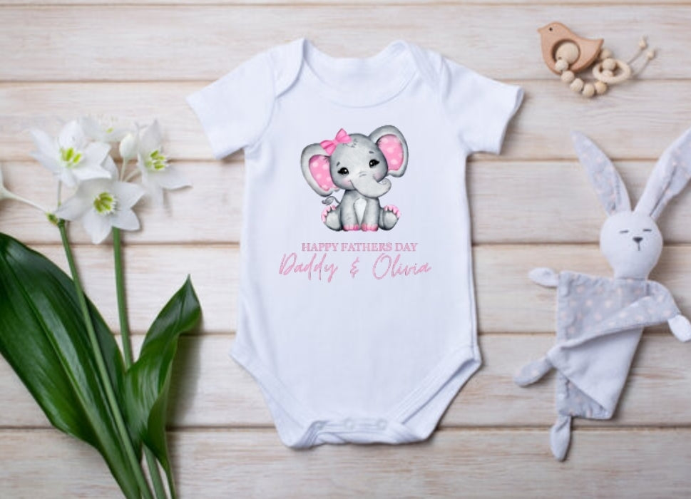 Baby presonalised fathers day vest body suit