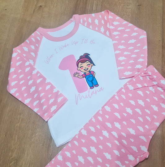 Ms rachel when i wake up personalised pjs
