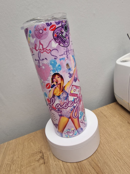 Taylor swift personalised stainless steel straw tumbler
