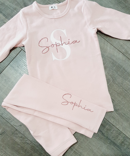Personalised Blush pink soft legging set